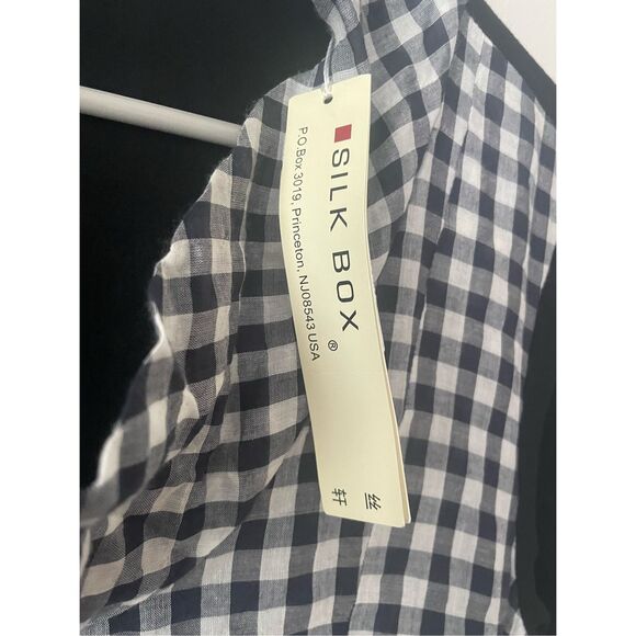 Redwood Court Size Small Long Sleeve Dress Plaid Silk Box NEW - Picture 3 of 5